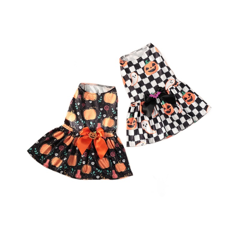 Ropa para mascotas Fiesta de Halloween Falda para mascotas de calabaza Teddy Bomei Ropa para perros pequeños y medianos Estilo explosivo transfronterizo