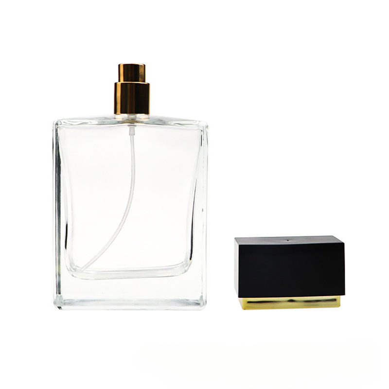 装瓶100ml外盖简约玻璃瓶厂家喷雾瓶分香水瓶透明男士黑色批发