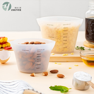 High temperature resistant silicone tape scale 250ml measuring cup kitchen baking tool liquid weighing cup 500ml measuring cup