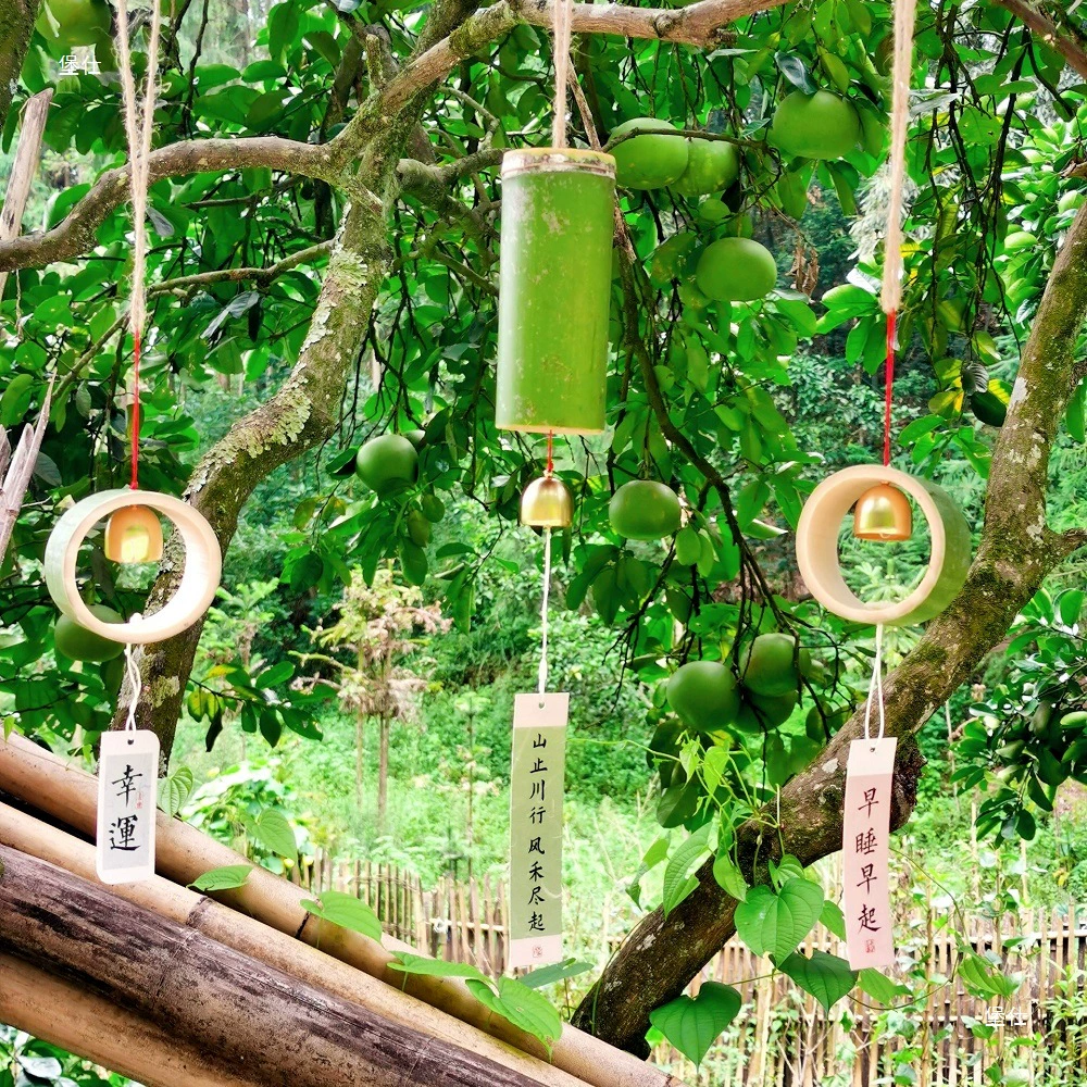Bausi в китайском стиле, древняя бамбуковая трубка, колокольчик, подвеска из свежего бамбука, уличное украшение, подвесной материал, пакет для детского сада
