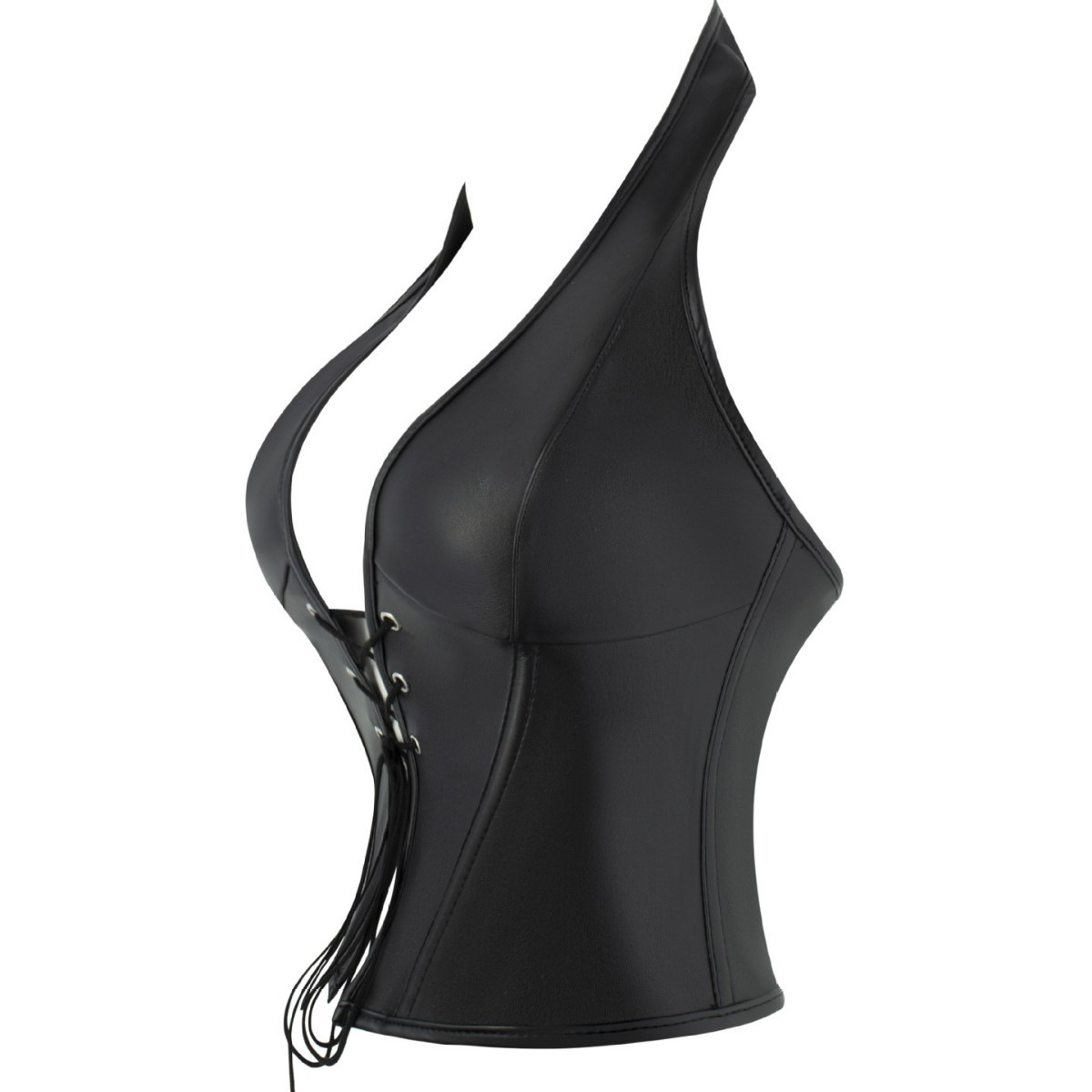 Europa y América sexy cuero negro correa de cuello para limpiar el pecho de soporte de pecho para reunir cinturón de mujer ropa de moldeo suministro de comercio exterior