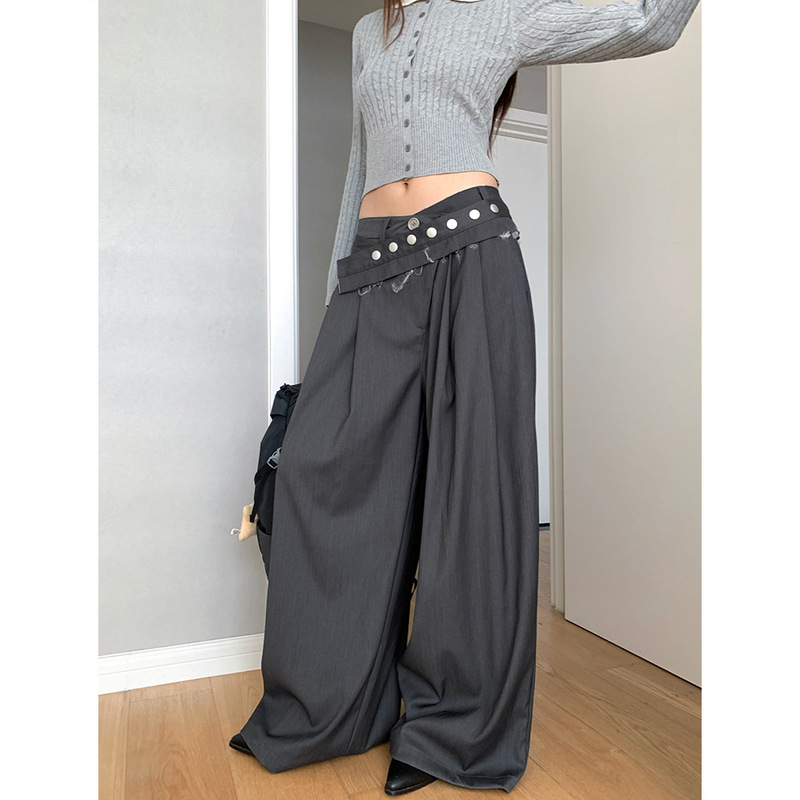 Dorothy South Korea Commuter Fashionable All-match Slim-fit Loose Pants Hangting Casual Straight-leg Wide-leg Pants for Women