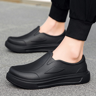 Men's Non-Slip Wear-Resistant Low-Top Sandals Waterproof Kitchen Chef Work Shoes Overwear Joker Bag Heel Hole Shoes