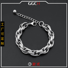GGCH男手链钛钢霸气健身粗手链欧美饰品多面时尚潮流手链厂家直销