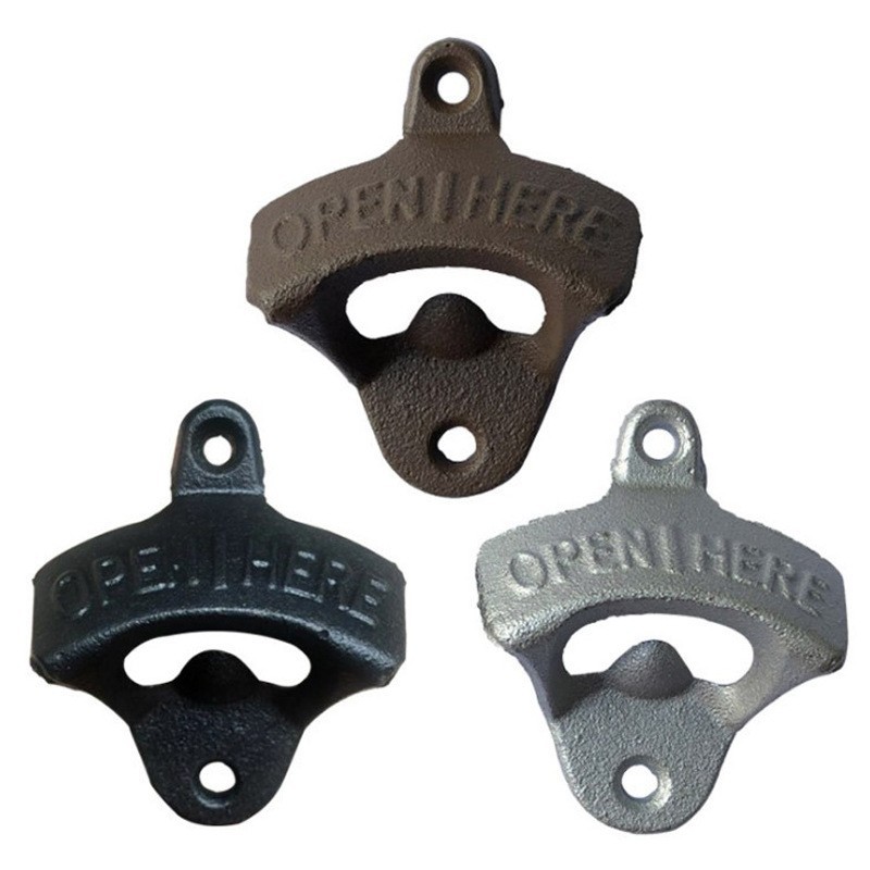 跨境热卖铸铁酒瓶开启器壁挂式复古开瓶器厚实不掉色开瓶批发厂家