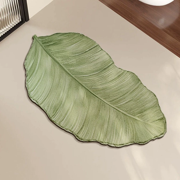 Граница кросс-бордер INS Wind Green Plant Bathroom Putcuting Bathroom Water -absorbing Floor Disterpilled Door Cushion Diaskin Mud carpet