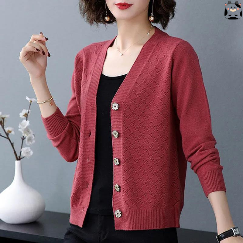 New Style Young Mother's Clothing Autumn and Winter Knitwear Women's Knitwear Top Cardigan Loose and Fashionable Outer Wear