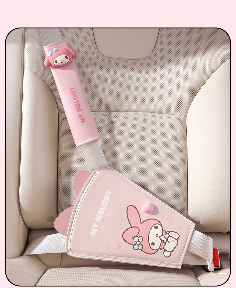 Sanrio Children's Car Seat Belt Fastener Anti-Neck-Strangling Shoulder Pad Baby Car Riding Aid Belt Wholesale