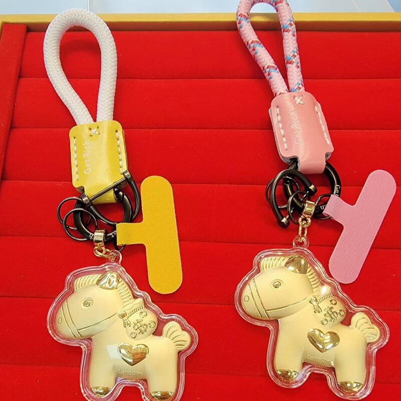 Gold-plated pony keychain pendant, creative souvenir, holiday gift, bag decoration, business gift, in-stock wholesale Gold-plated pony keychain pendant, creative souvenir, holiday gift, bag decoration, business gift, in-stock wholesale