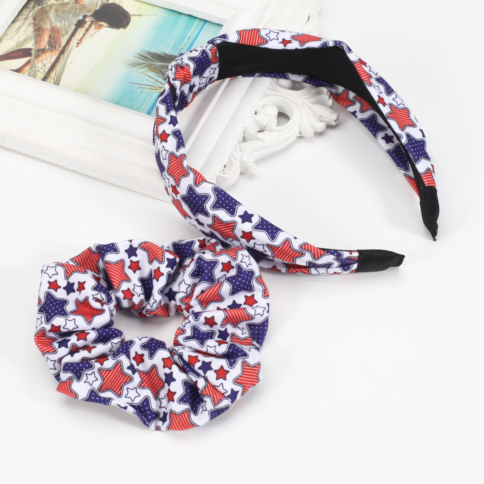 Women's Classic Style American Flag Cloth Printing Hair Band display picture 3