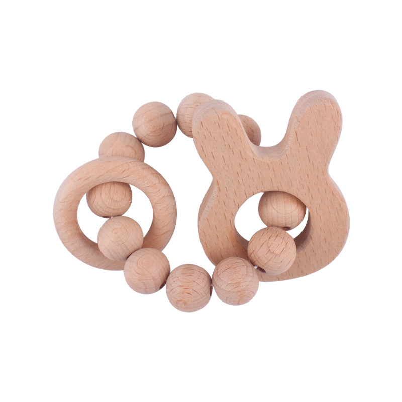 Nuevo bebé suministros de dibujos animados animal pájaro elefante teether juguete calmante bebé haya pulsera molar