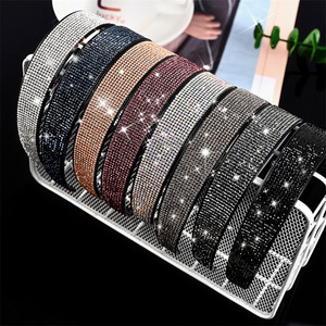 Hair clip accessories wide full diamond hair hoop set auger Rhinestones hairpin toothed non-slip cover broken hair band Rhinestones adult hairpin 