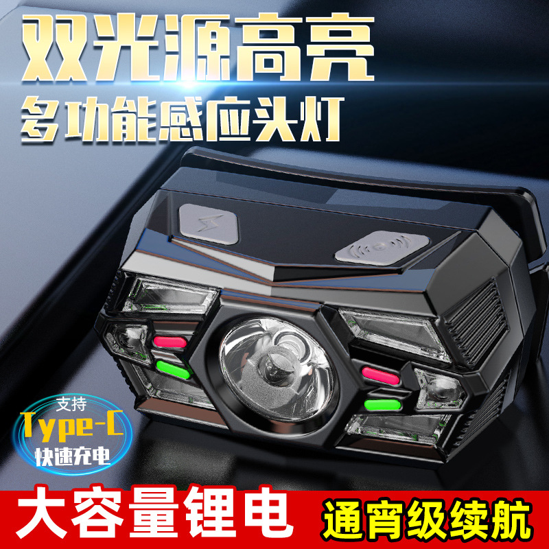 Nuevos faros LED de pesca, faros de inducción de swing, auriculares recargables, mini faros para correr nocturno al por mayor