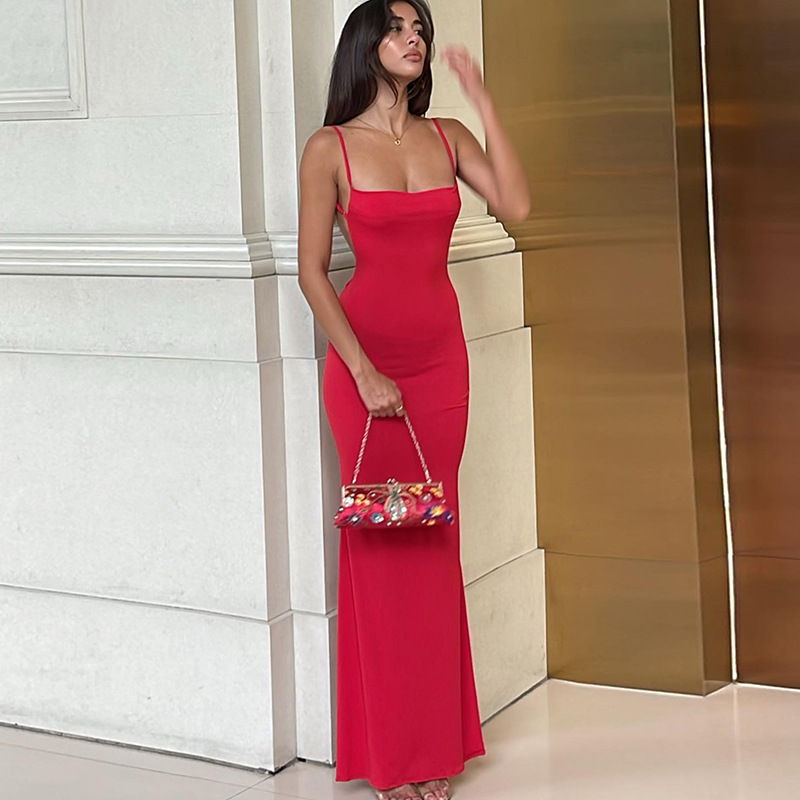 Women's Clothing Summer Style Women's Dress European American One Shoulder Backless Slimming Hip Hugging Sexy Elegant Clothing_voghion.com