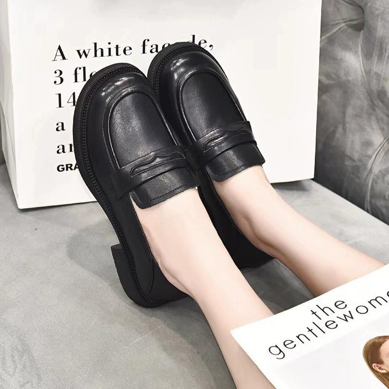 Genuine Leather Japanese single-layer shoes for women 2023 Spring and Autumn new soft cowhide slip-on JK leather shoes peas loafers