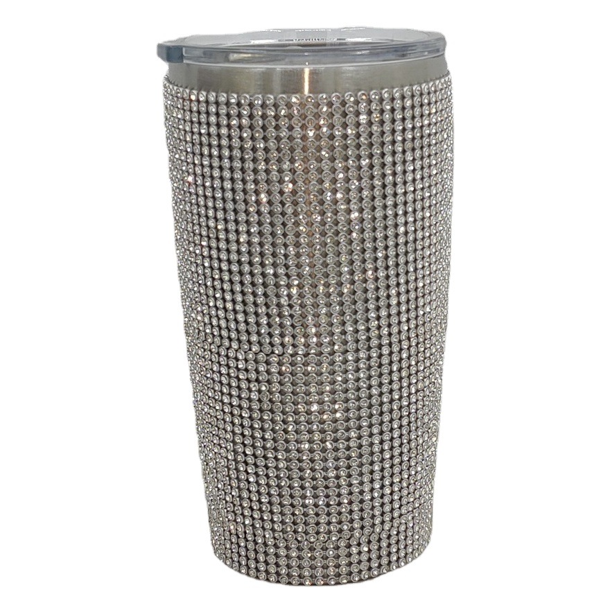 Transfronterizo exclusivo creativo 20oz taza de coche taza de helado taza portátil de alto aspecto taza de diamante incrustado taza