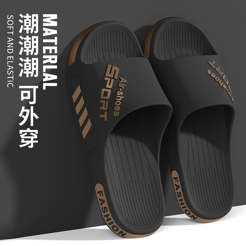 Summer home men's thick-soled non-slip wear-resistant extra-large size sports trendy outdoor slippers Summer home men's thick-soled non-slip wear-resistant extra-large size sports trendy outdoor slippers
