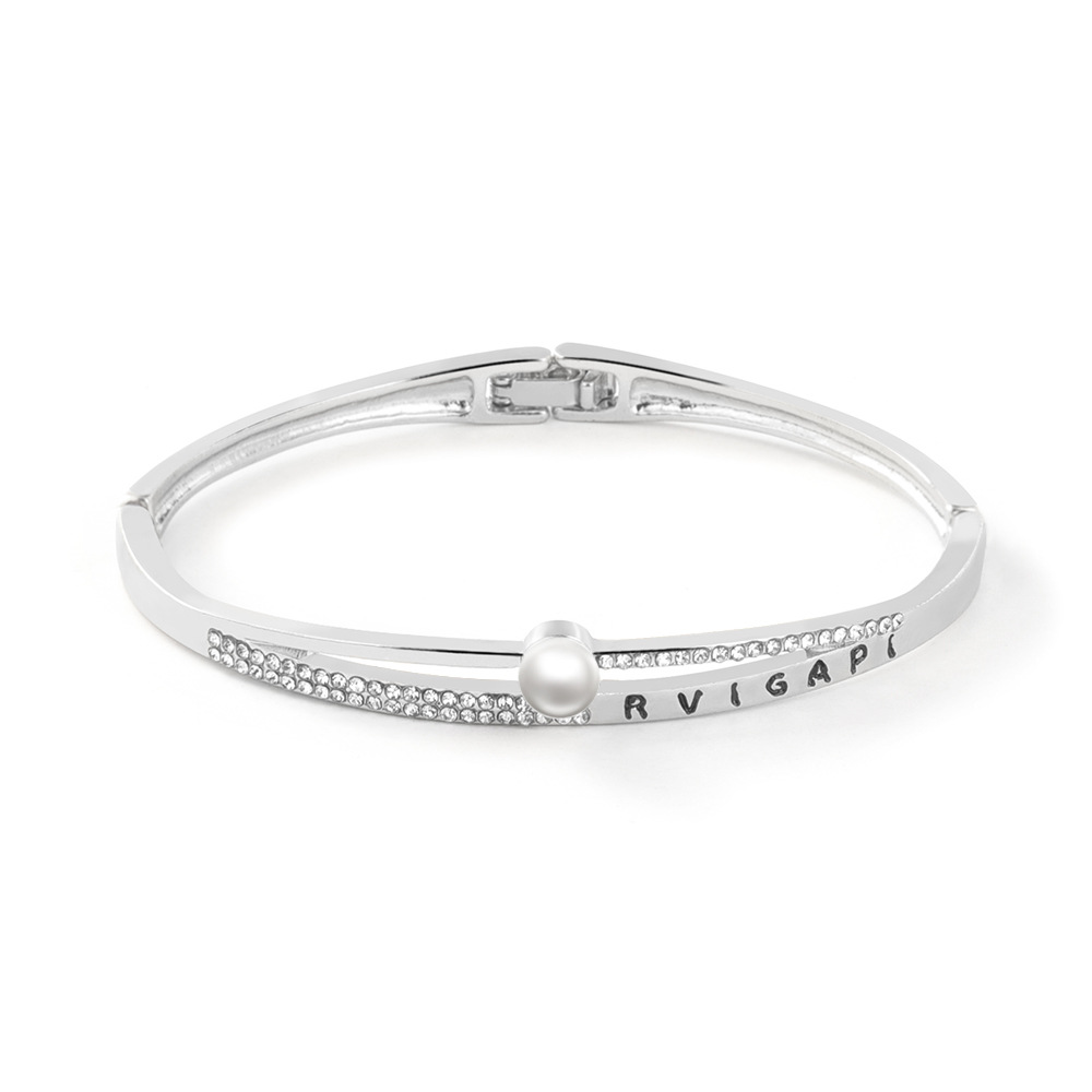 Bransoletka z perłowymi literami i diamentową wersją biżuterii, bransoletka z ozdobą dłoni, prosta bransoletka damska, transmisja na żywo_voghion.com