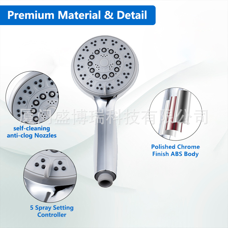 Cross-border bathroom, hotel, household 5-function shower head, hand-held showerhead, multi-functional pressurized showerhead Application Scenario