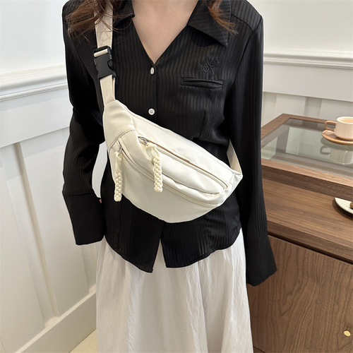 Summer Casual Candy Color Single Shoulder Dumpling Bag 2024 New Trend Unisex Daily Chest Bag Beautiful Fashion Crossbody Bag