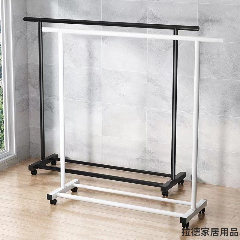 Clothes Rack for Home Use, Floor-Standing Clothes Drying Rack for Bedroom, Indoor Single Rod Drying Rack for Dormitory, Simple Coat and Hat Rack