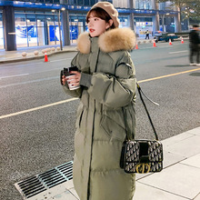 加厚羽绒服女冬季中长款棉服过膝外套时尚爆款面包服反季清仓毛领