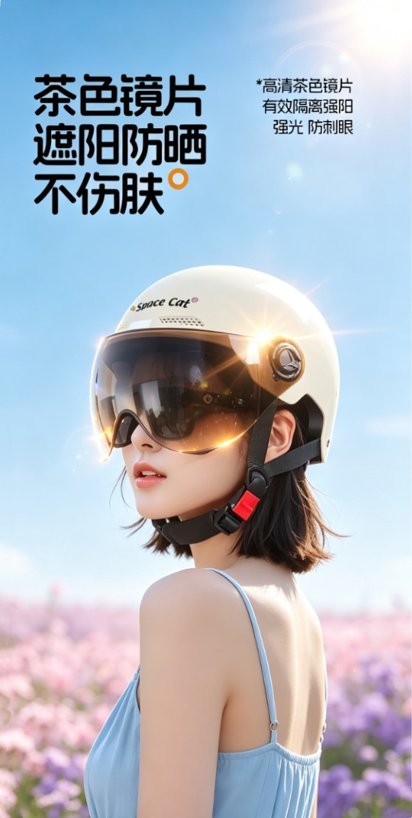 National Standard 3C Certified Electric Vehicle Helmet for Girls, Summer Sun Protection, All-Season Universal Electric Motorcycle Safety Helmet