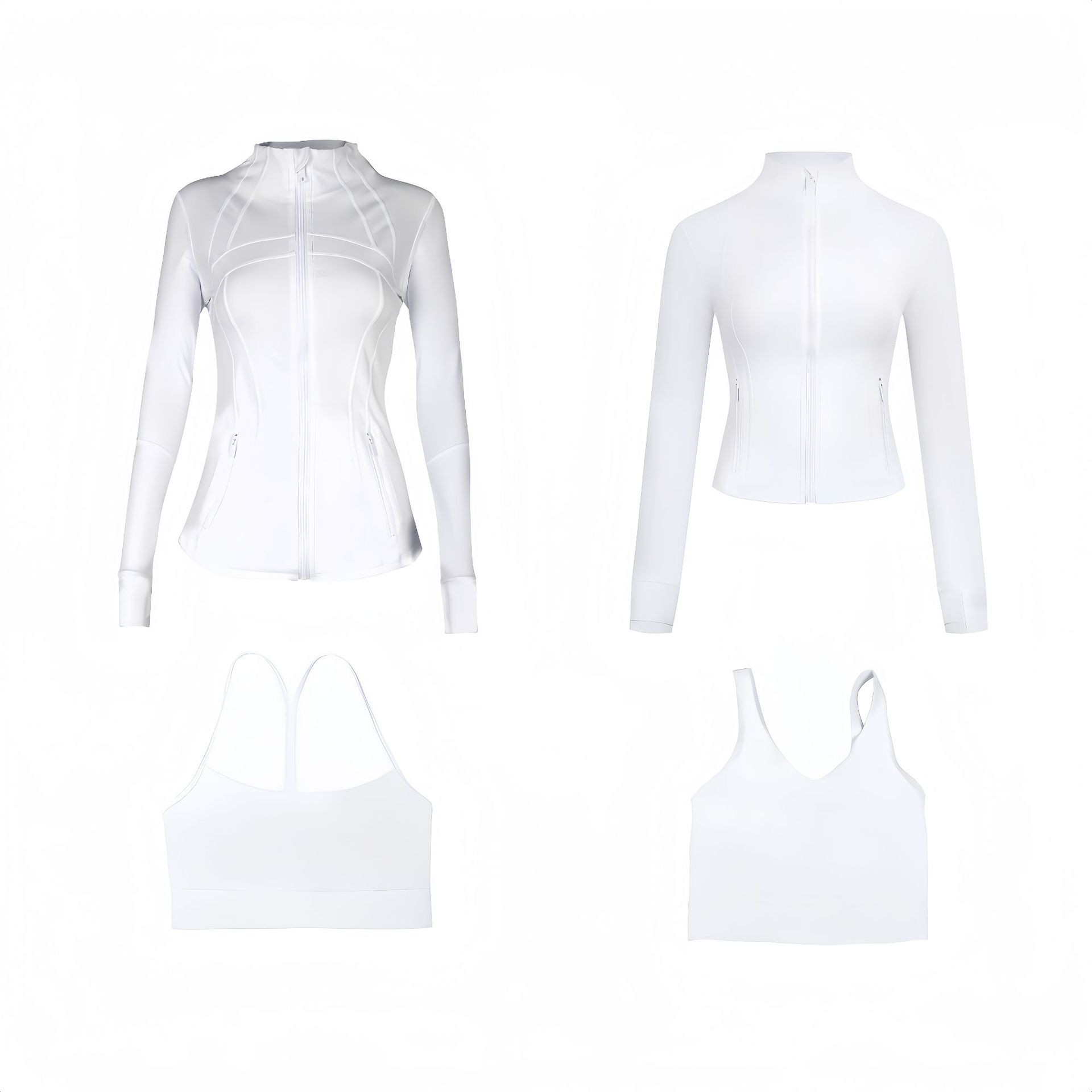 Women's Slim Fit Active Set Jacket And Vest Collection For Sport_voghion.com