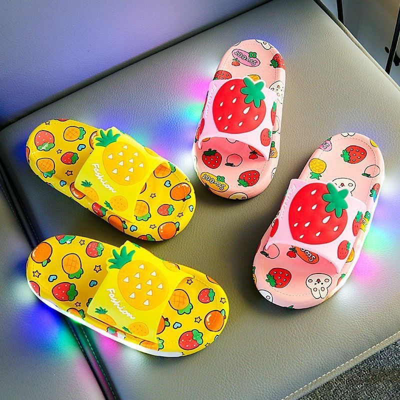 2025 Children's Summer Lights Luminous Slippers for Boys and Girls Cute Indoor Household Small and Medium-Sized Children's Baby Sandals