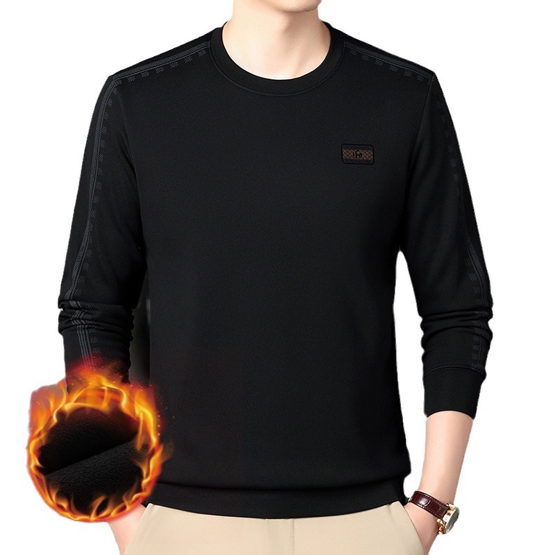 Nuova maglietta da uomo a maniche lunghe morbida e spessa con base girocollo, top trendy e versatile_voghion.com