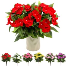 仿真花凤仙花把束假花婚礼婚庆拍摄道具园林户外居家装饰摆件批发