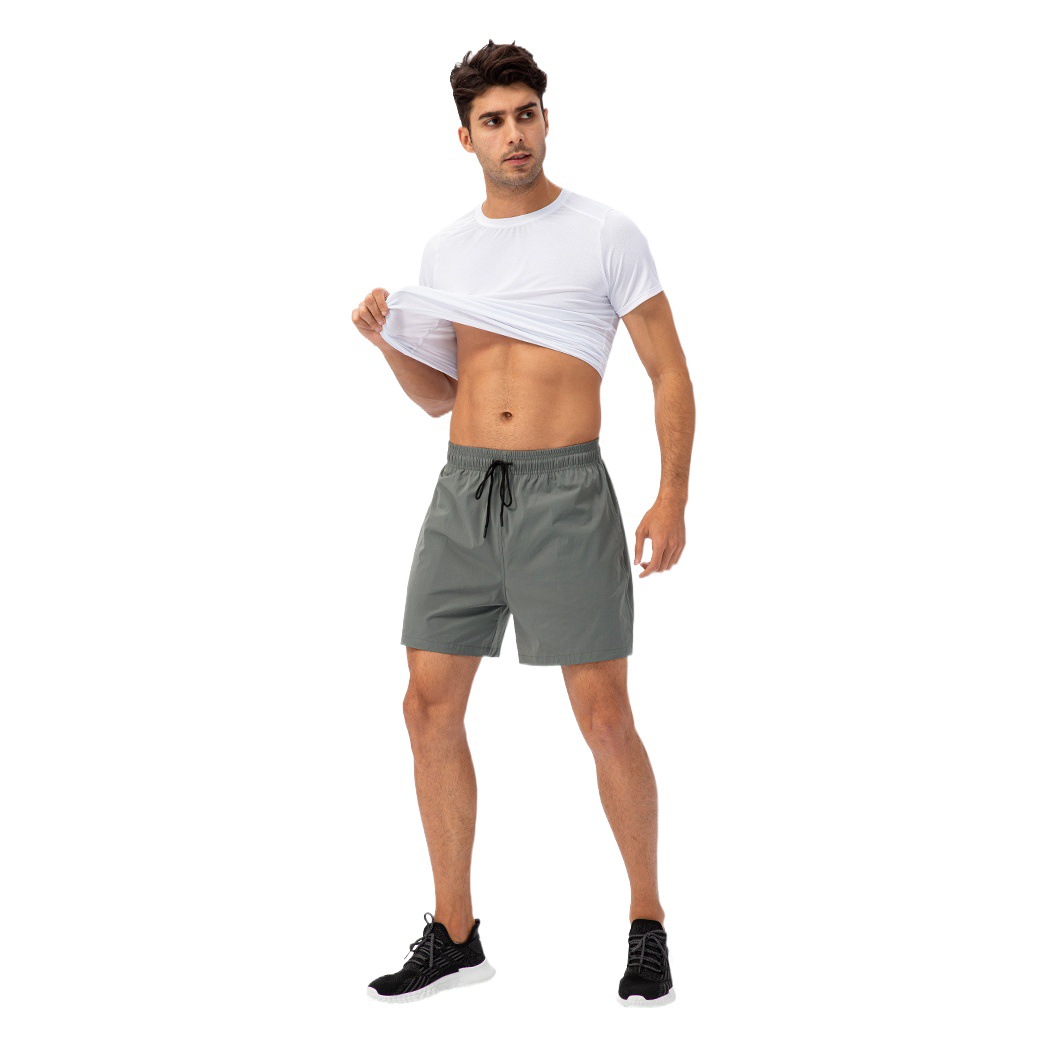 Pantalones cortos deportivos sueltos de verano para hombres Pantalones cortos elásticos de forro transpirable de secado rápido Pantalones cortos para correr casuales de fitness 21415