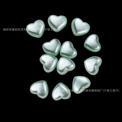Straight Hole Handmade DIY Separated | Zərgərlik ara hissələri - mint-green-heart-9mm-hole-diameter-is-about-16mm-about-2400-piecescatties