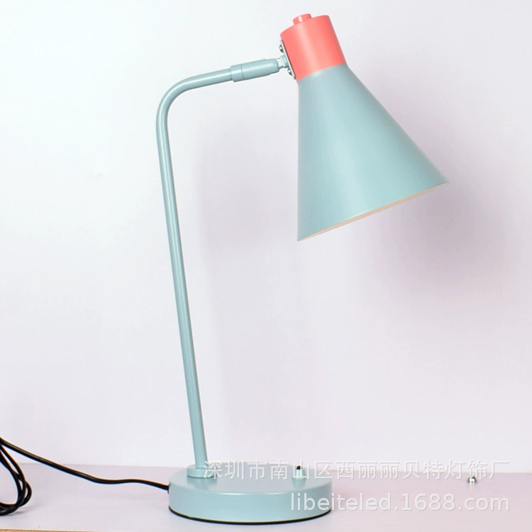 Blue table lamp for hotel for bedroom, reading for bed