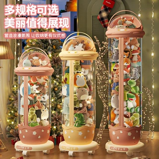 娃娃收纳桶透明拉链款毛绒玩具收纳神器高颜值儿童玩偶公仔收纳筐