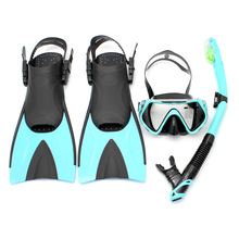新款 脚蹼 浮潜三宝套装成人硅胶眼镜钢化玻璃潜水面罩呼吸管