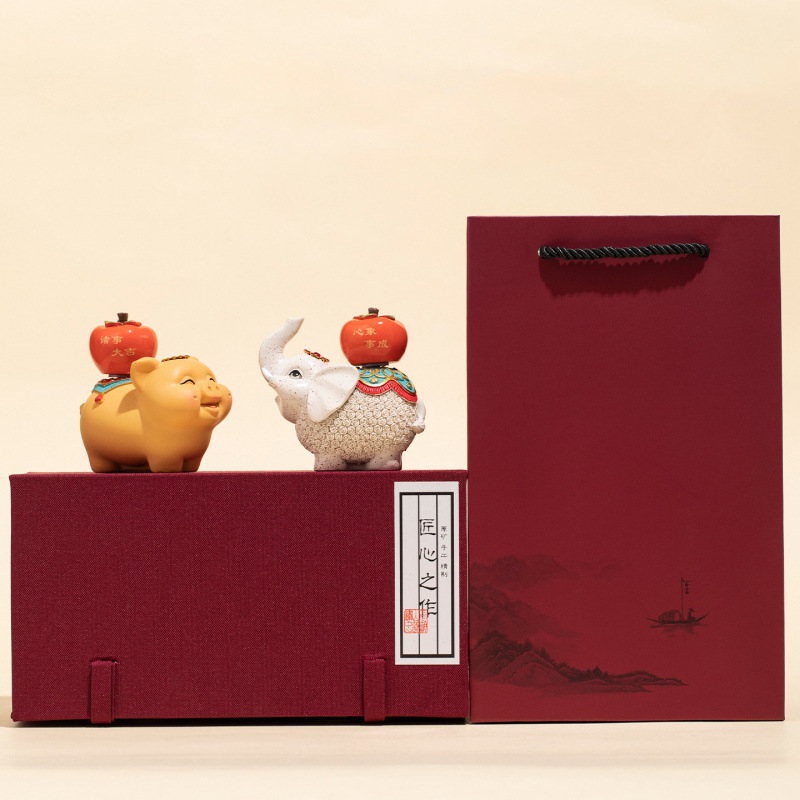 大象猪创意礼品公司店铺开业乔迁吉祥物工艺品伴手礼朋友生日礼物|undefined