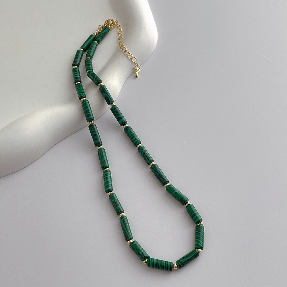 Retro Geometric natural stone Necklace 1 Piece