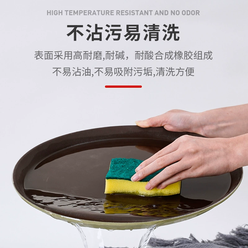 Non-slip coffee rectangular plastic dinner plate for commercial use
