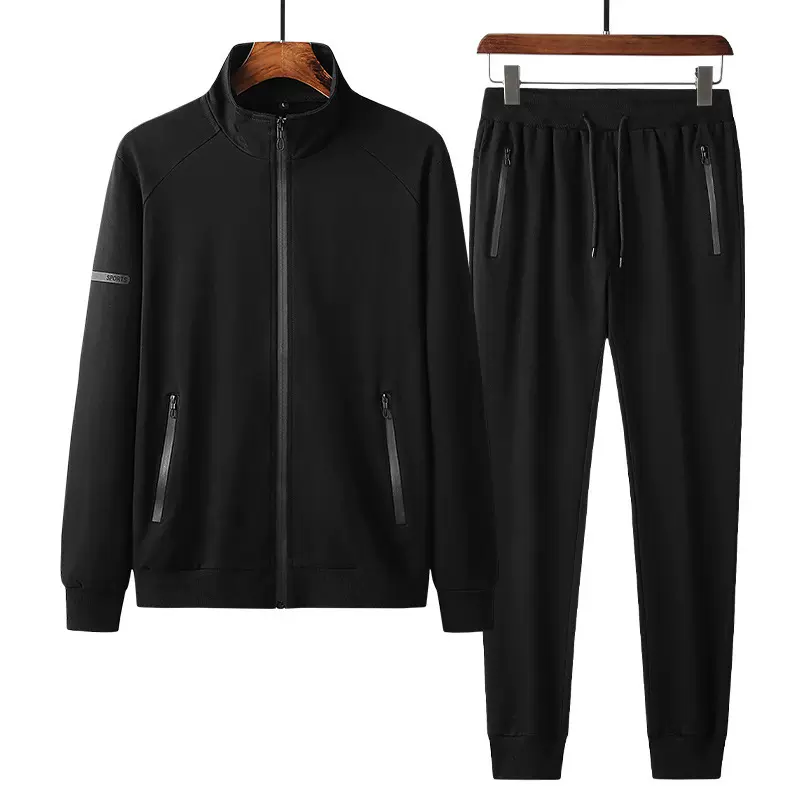 春秋款男女休闲运动套装立领开衫大码跑步运动服时尚两件套