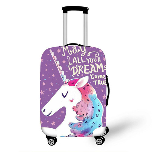 Luggage Cover Digital Printing Dustproof Waterproof Elastic Pull-along Suitcase Protection Cover Thick Unicorn Travel Suitcase Cover