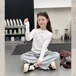 女童修身打底衫大童短装长袖t恤儿童洋气内搭上衣2026春秋装新款