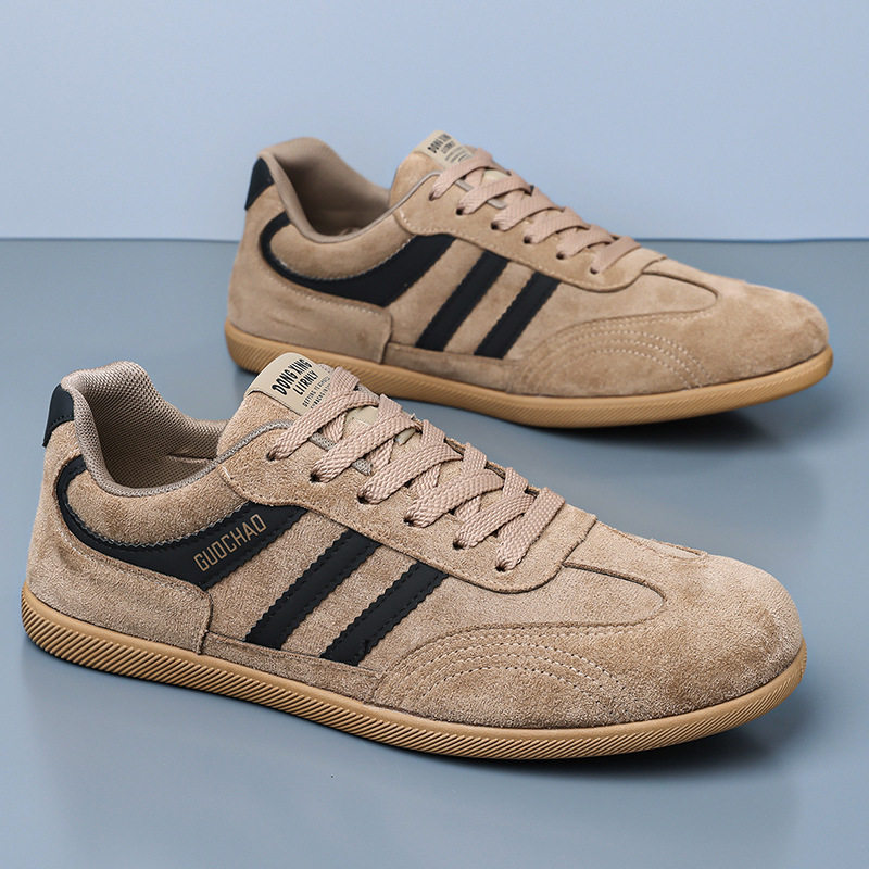 Giày sneaker nam cổ thấp thoáng khí phong cách retro, đế mềm, gót thấp 1–3 cm — 5516 màu kaki, 5516 màu đen, 5516 nâu