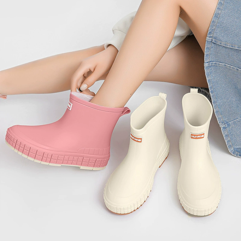 Внешняя торговля оптом женские резиновые сапоги карамельного цвета модные резиновые сапоги четыре сезона непромокаемая женская обувь Рабочая обувь для охраны труда для девочек