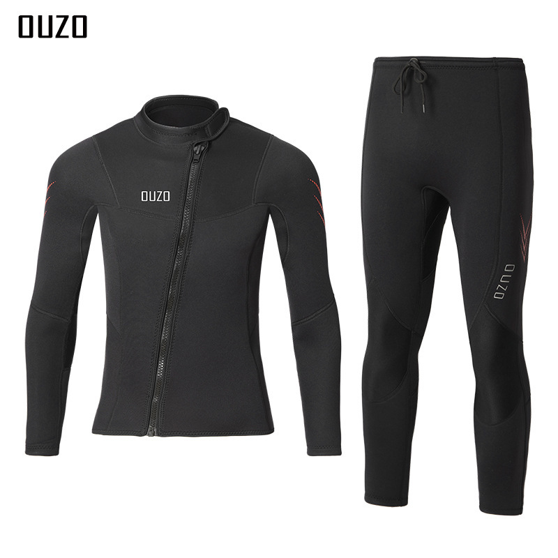 3mm diving suit OUZO men's and women's split diving suit cold-proof warm top pants snorkeling surfing winter swimsuit