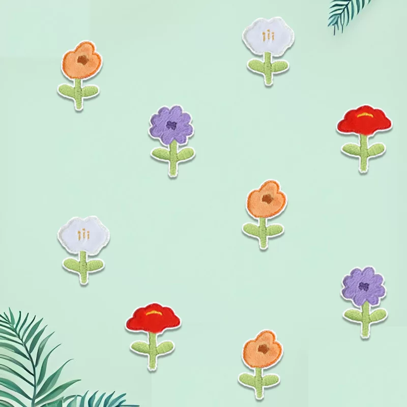 Cartoon self-adhesive footwear flower-shaped, down jacket, flowered, with embroidery
