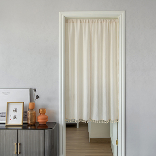 Japanese-Style Double-Sided Cotton and Linen Home Half-Length No-Punch Curtain for Bedroom and Kitchen, Cabinet Curtain, Suitable for All Seasons