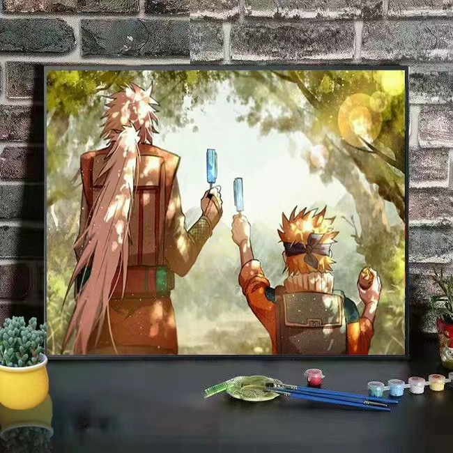 Esponja bebé Naruto digital al por mayor pintura al óleo DIY color relleno hecho a mano de dibujos animados papelería tienda puesto una generación