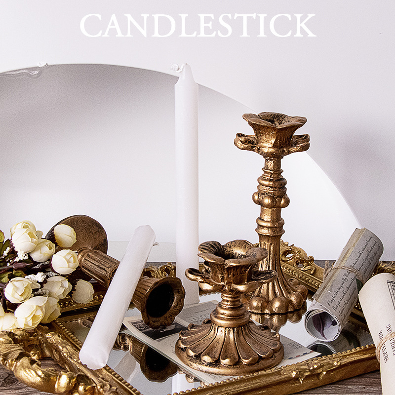 Candelaria de oro clásica francesa decoración ornamentos retro