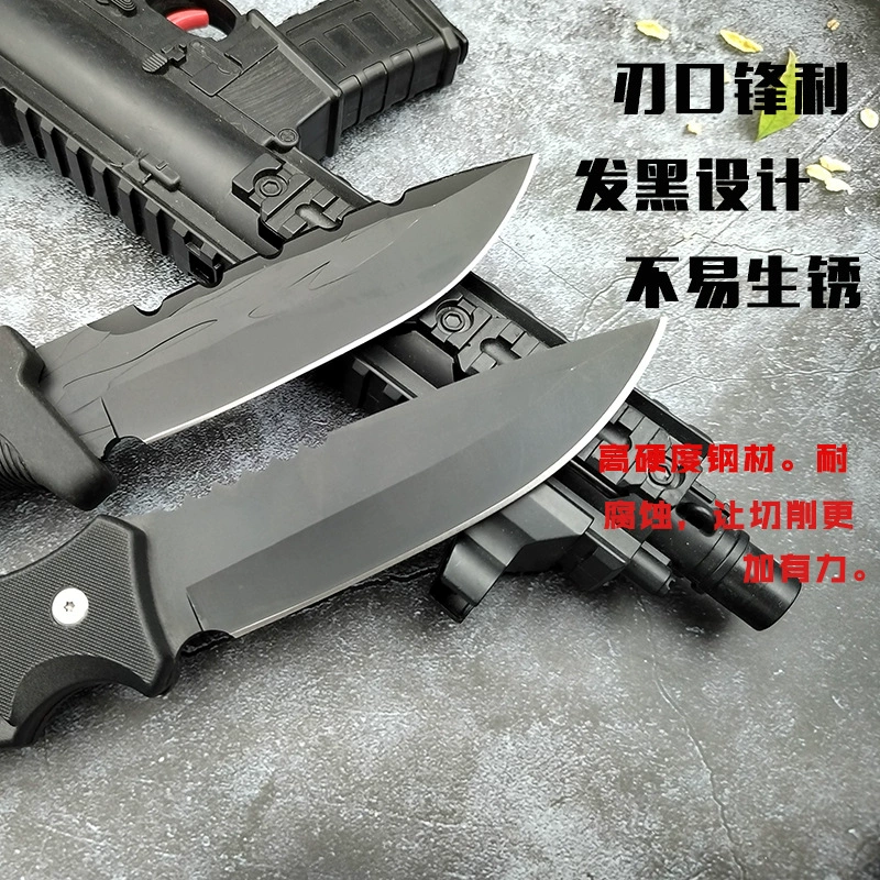 Outdoor knife High hardness and sharpness Seeking a knife Tactical Kuroko Survival Knife Anti-Body Campaign keel integrated portable knife